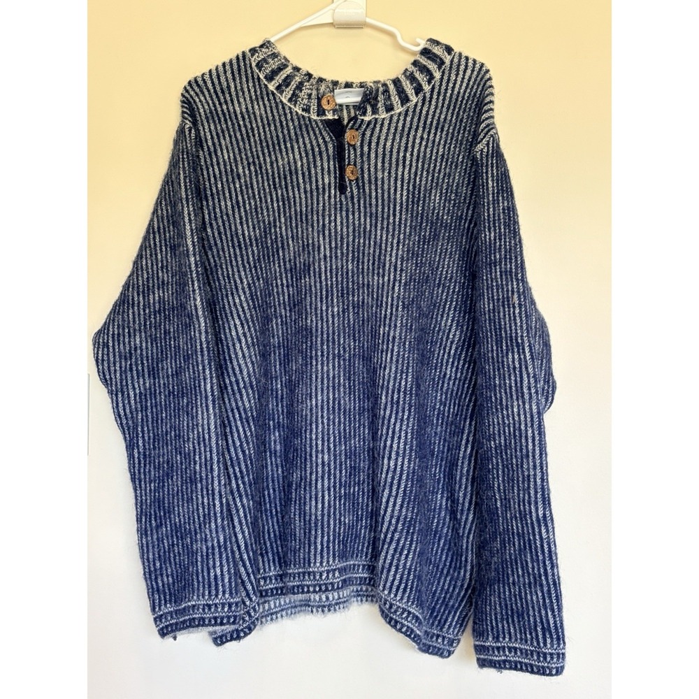 ICEWEAR Iceland Markús Blue Icelandic Wool Sweater Knit Jumper Mens XL X-Large